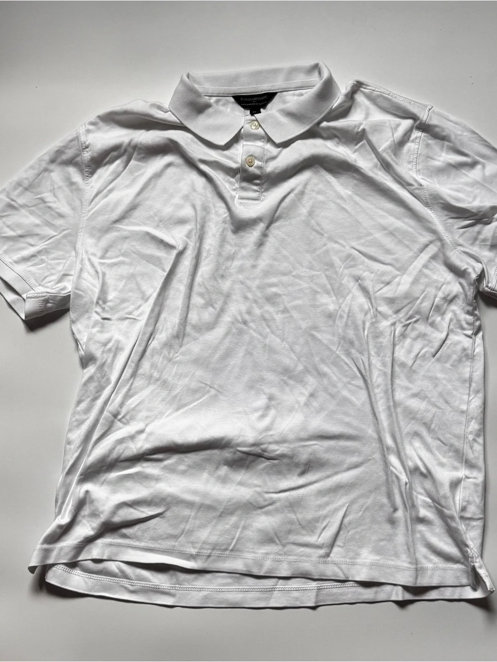 Banana Republic Luxe Touch Performance White Men’s Polo Shirt